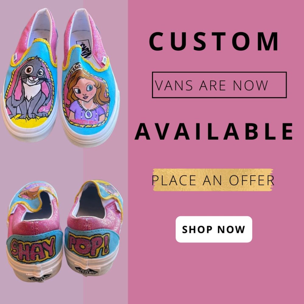 VANS CUSTOM*SOFIA THE FIRST* BRAND NEW SIZE 6,5